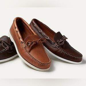 Quoddy Canoe Shoe Moc Boat Loafer Brown Leather Sz 10